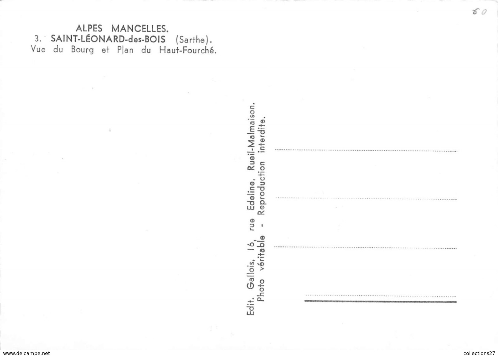 72-SAINT-LEONARD-DES-BOIS- VUE DU BOURG ET PLAN DU HAUT-FOURCHE - Saint Leonard Des Bois