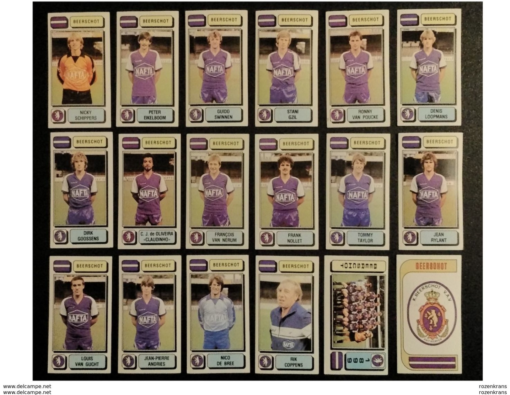 Panini Football 83 Voetbal Belgie Belgique 1983 Sticker K Beerschot Antwerpen VAV Nr 41-58 Volledige Serie - Sports