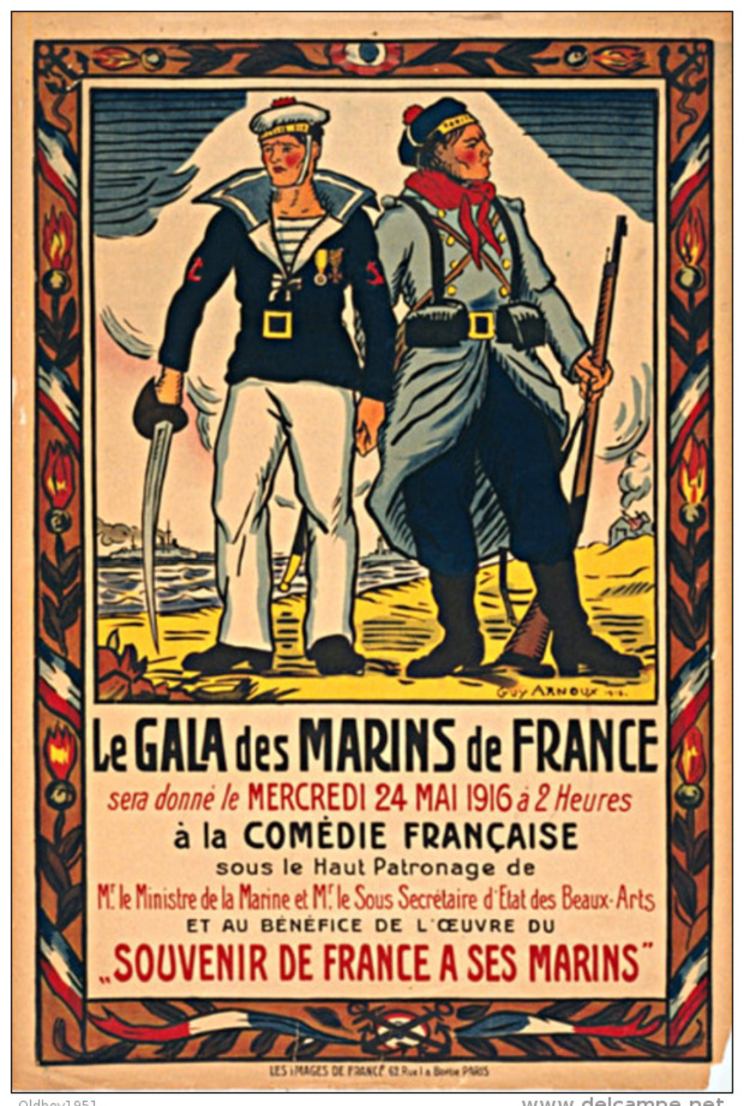 Le Gala Des Marins De France - Une Affiche De La Première Guerre Mondiale Reproduite Carte Postale - War 1914-18