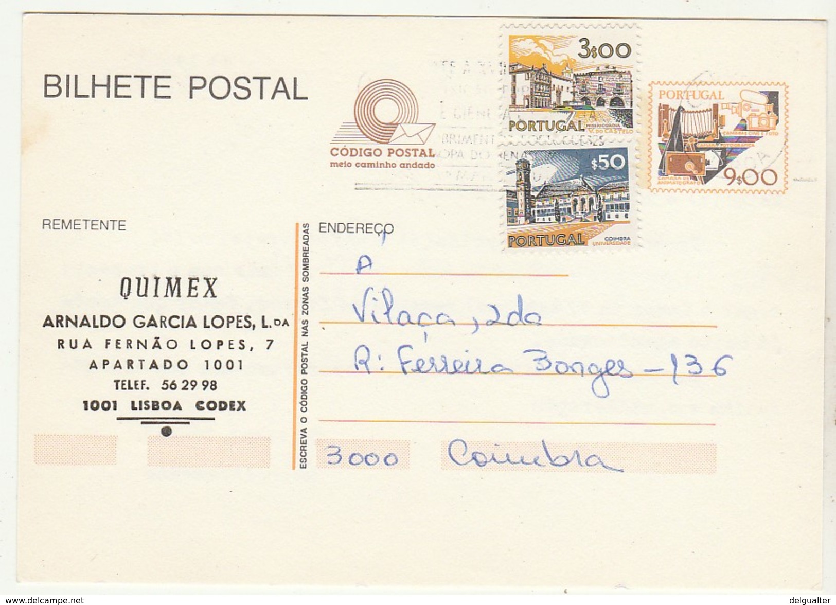 Postal Stationery * Portugal * 1983 * Quimex * Lisboa * Com Taxas Adicionais  * Linha Fosforescente - Postwaardestukken