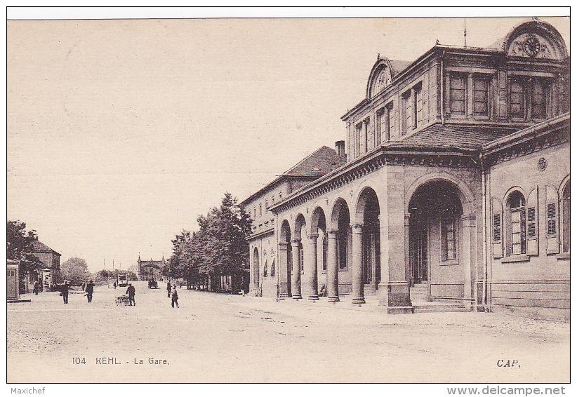 Kehl - La Gare (extérieure, Petite Animation) Circulé 1922, Sous Enveloppe - Stations Without Trains