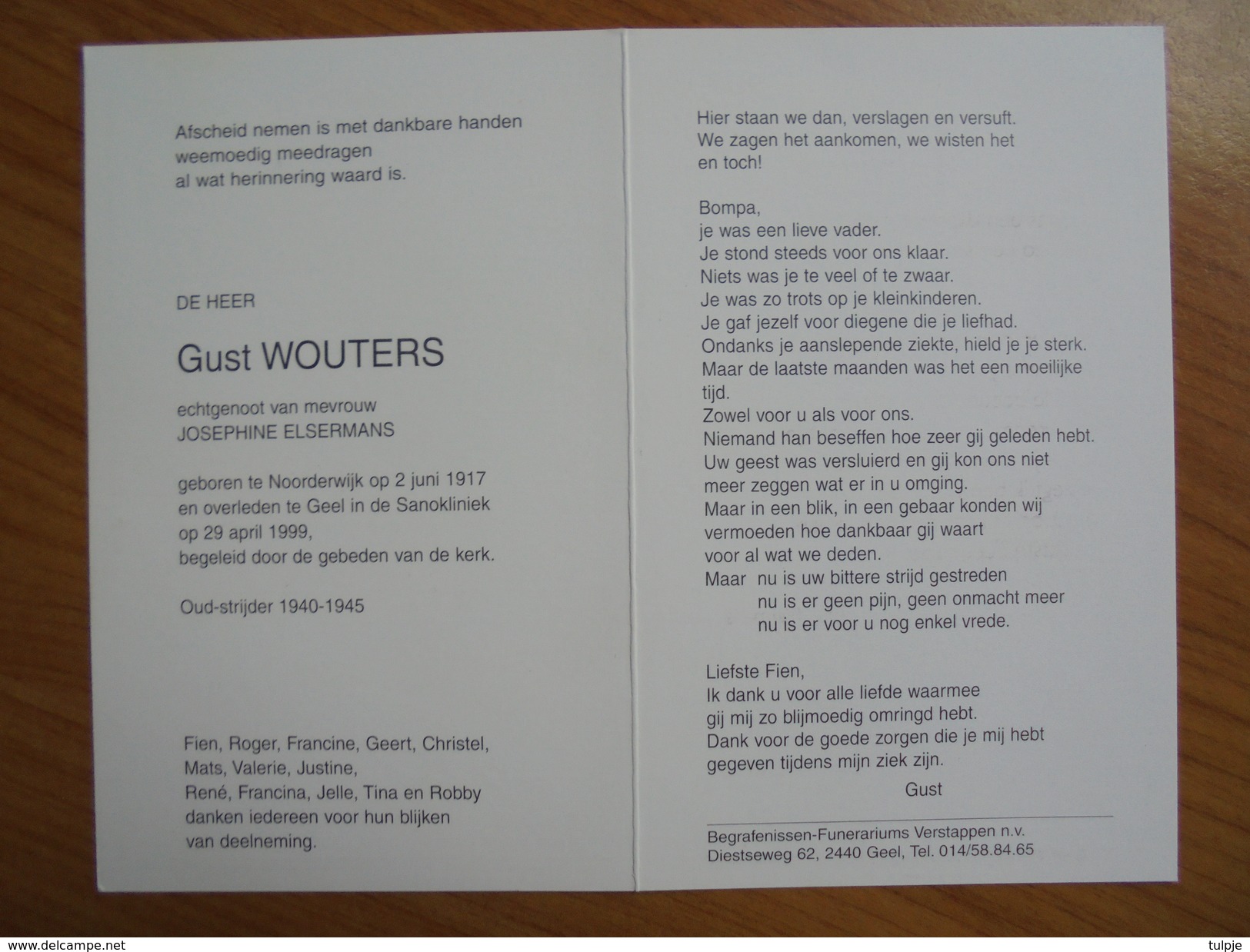 Oud-Strijder 1940-1945 : Wouters / Elsermans / Noorderwijk / Geel - Religion & Esotérisme