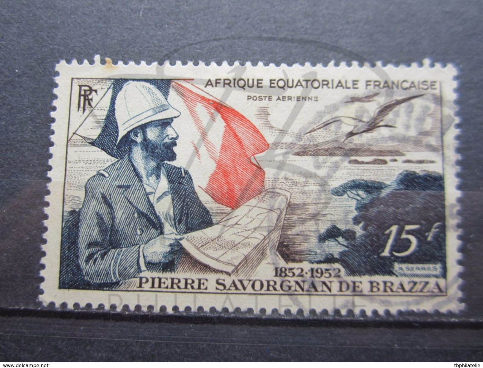 VEND TIMBRE DE POSTE AERIENNE D ' A.E.F. N° 55 , OBLITERATION " BRAZZAVILLE " !!! (b) - Unused Stamps