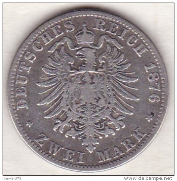 Ville Libre De Hambourg 2 Mark 1876 J (HAMBOURG), KM# 604 , En Argent - 2, 3 & 5 Mark Argent