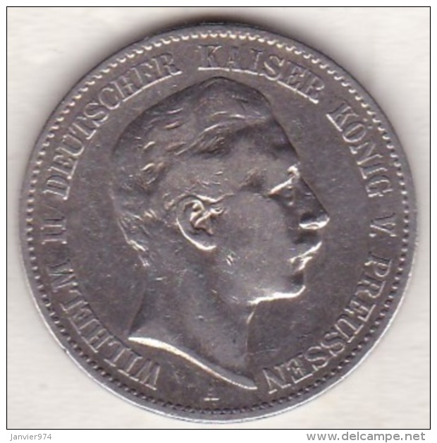 PRUSSIA. 2 Mark 1899 A, Wilhelm II , En Argent, KM# 522 - 2, 3 & 5 Mark Silver