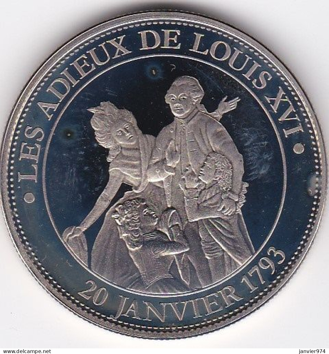 Médaille Révolution Française, Les Adieux De Louis XVI 20 Janvier 1793. FDC - Autres & Non Classés