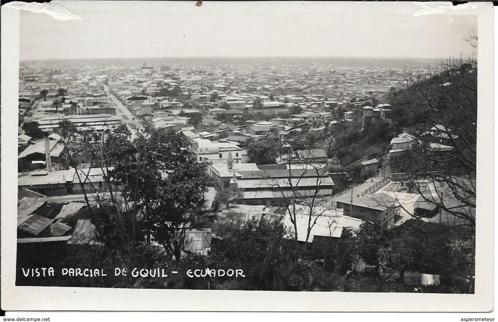 VISTA AEREA PARCIAL DE GUAYAQUIL ECUADOR EQUATEUR CIRCA 1940 UNCIRCULATED CPA - Ecuador