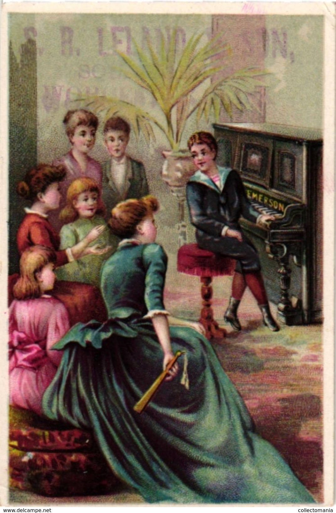 2 Trade Cards Pub.  Emerson Piano  Boston  Anno 1891  Litho - Other & Unclassified