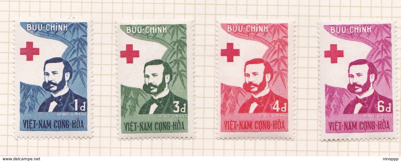 Vietnam South S111-114 1960 Red Cross, Mint Hinged Set - Vietnam