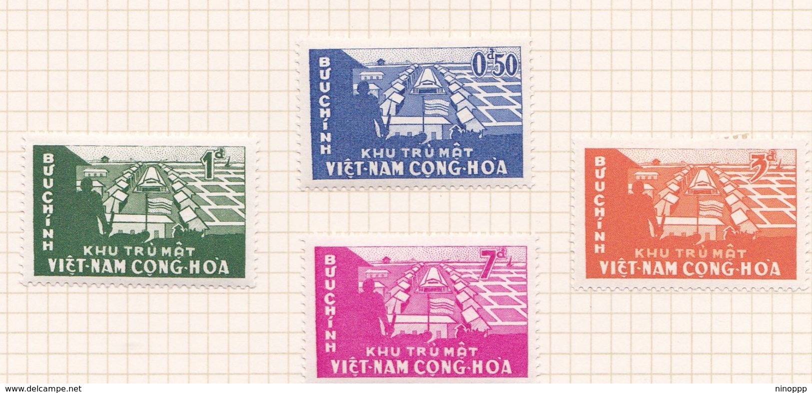 Vietnam South S115-118 1960 Co-operative Rice Farming, Mint Hinged Set - Viêt-Nam