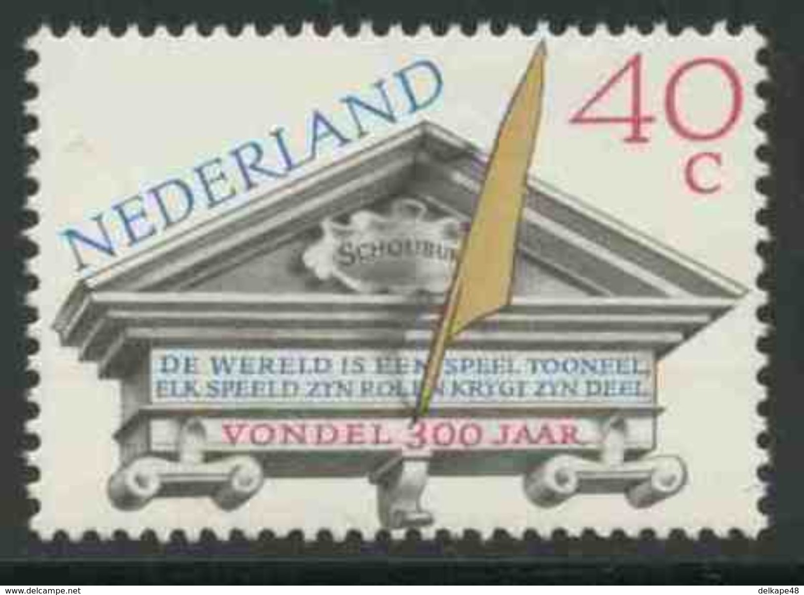 Nederland Netherlands Pays Bas 1979 Mi 1145 YT 1116 ** Text Of Joost Van Den Vondel (1587-1679) Poet - Amsterdam Theater - Ongebruikt