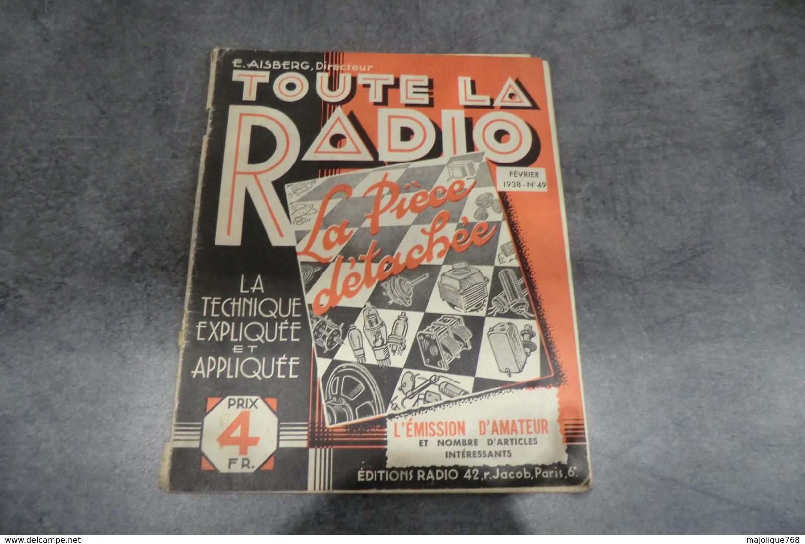 Revue Toute La Radio Par Eugène Aisberg - N°49 De Février 1938 - - Onderdelen