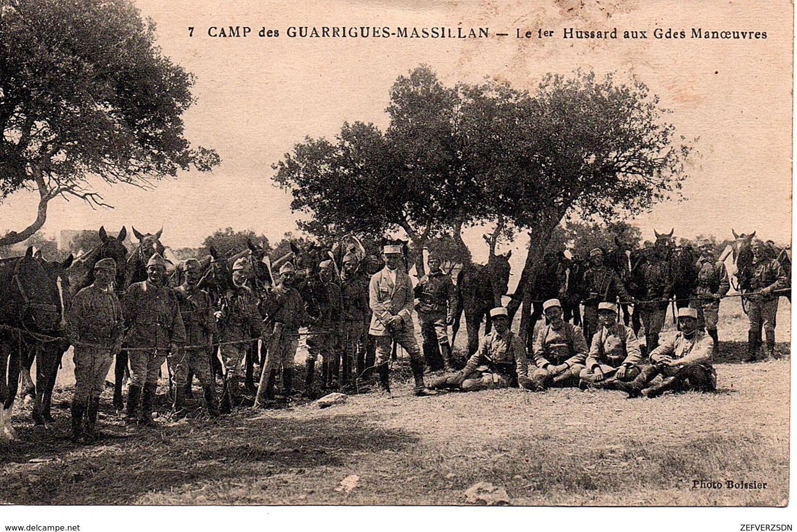 30 GARD NIMES CAMP DES GARRIGUES HUSSARDS ANGERS MILITAIRE MILITARIA REGIMENT - Nîmes