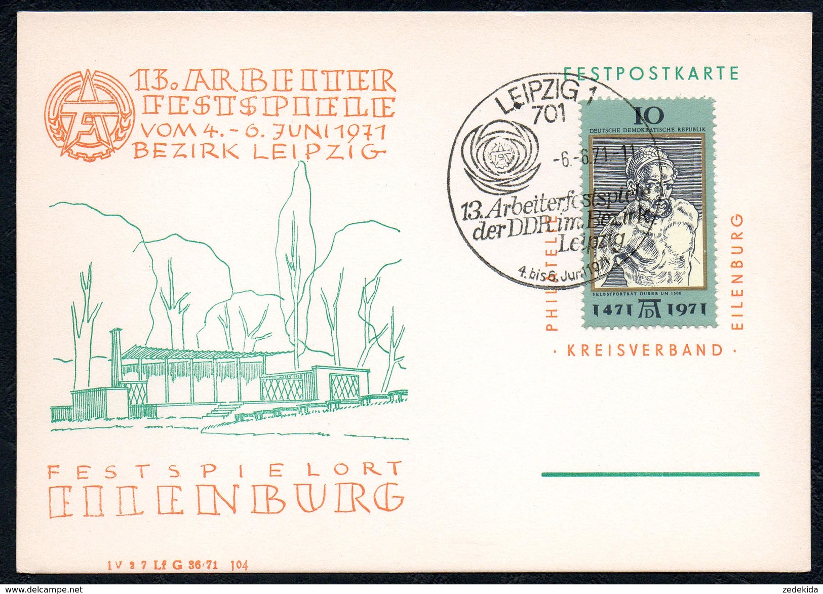 A6892 - Alte Postkarte - FDC - Leipzig 1971 TOP Sonderstempel - 1st Day – FDC (sheets)