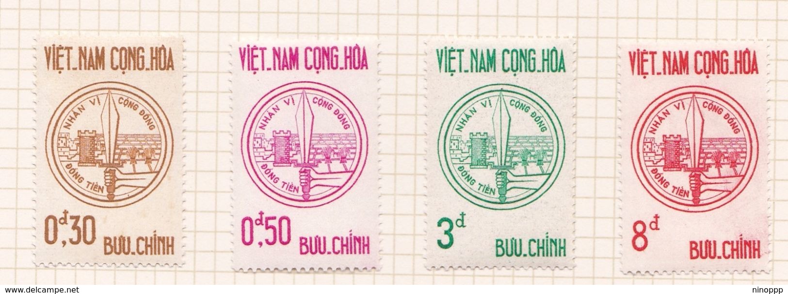 Vietnam South S191-194 1963 Communal Defence, Mint Hinged - Vietnam