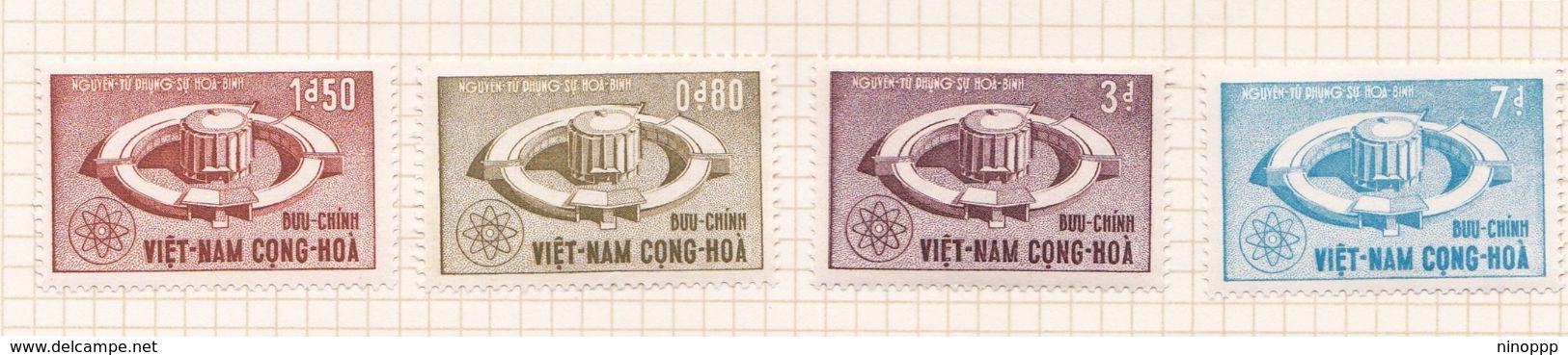 Vietnam South S211-214 1964 Peaceful Use Of Atomic Energy Mint Hinged - Viêt-Nam