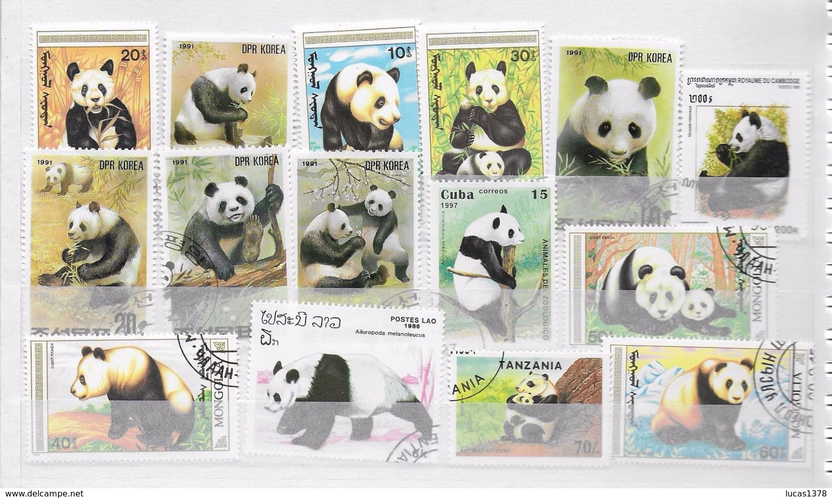 LOT DE 15  TIMBRES DE PANDA A TRIER - Bären