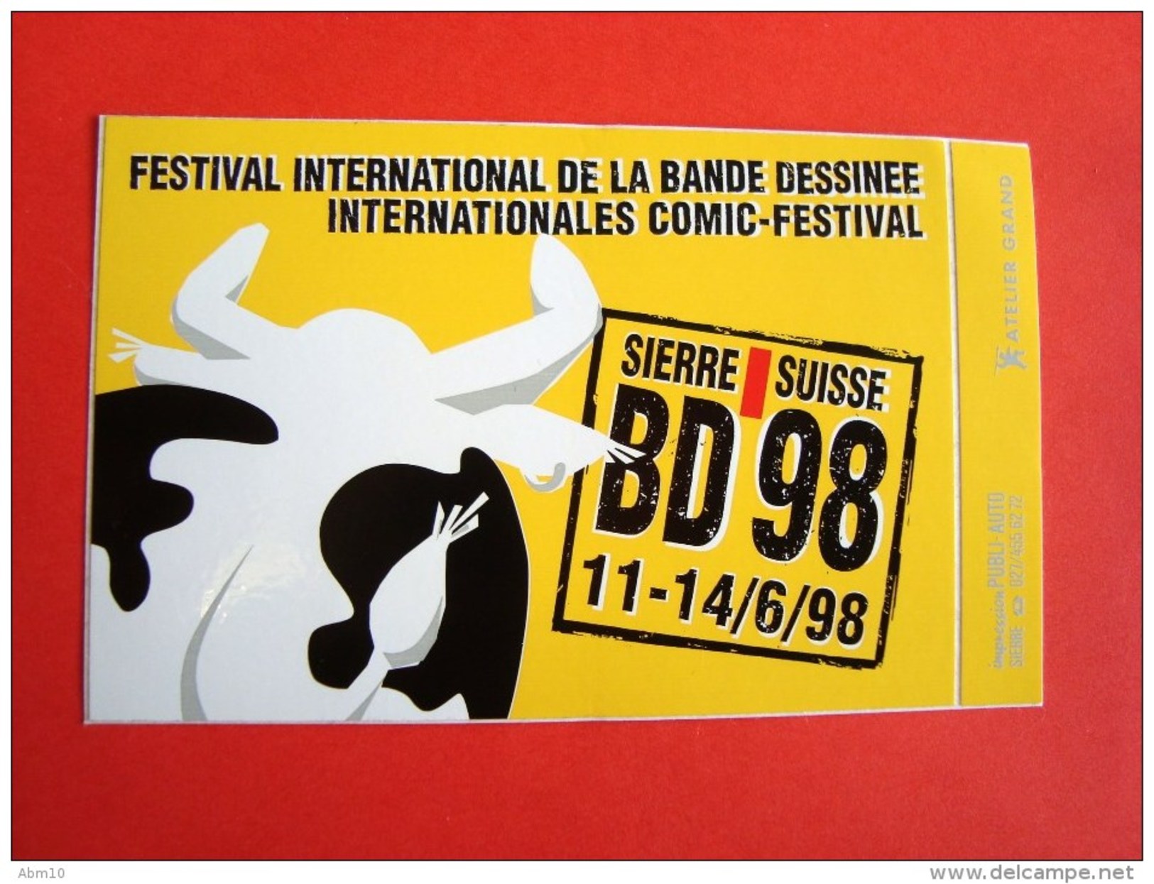 Festival International De La Bande Dessinée, Internationales Comic-festival,  Sierre, Valais, Suisse, BD 98,1998 - Autocollants