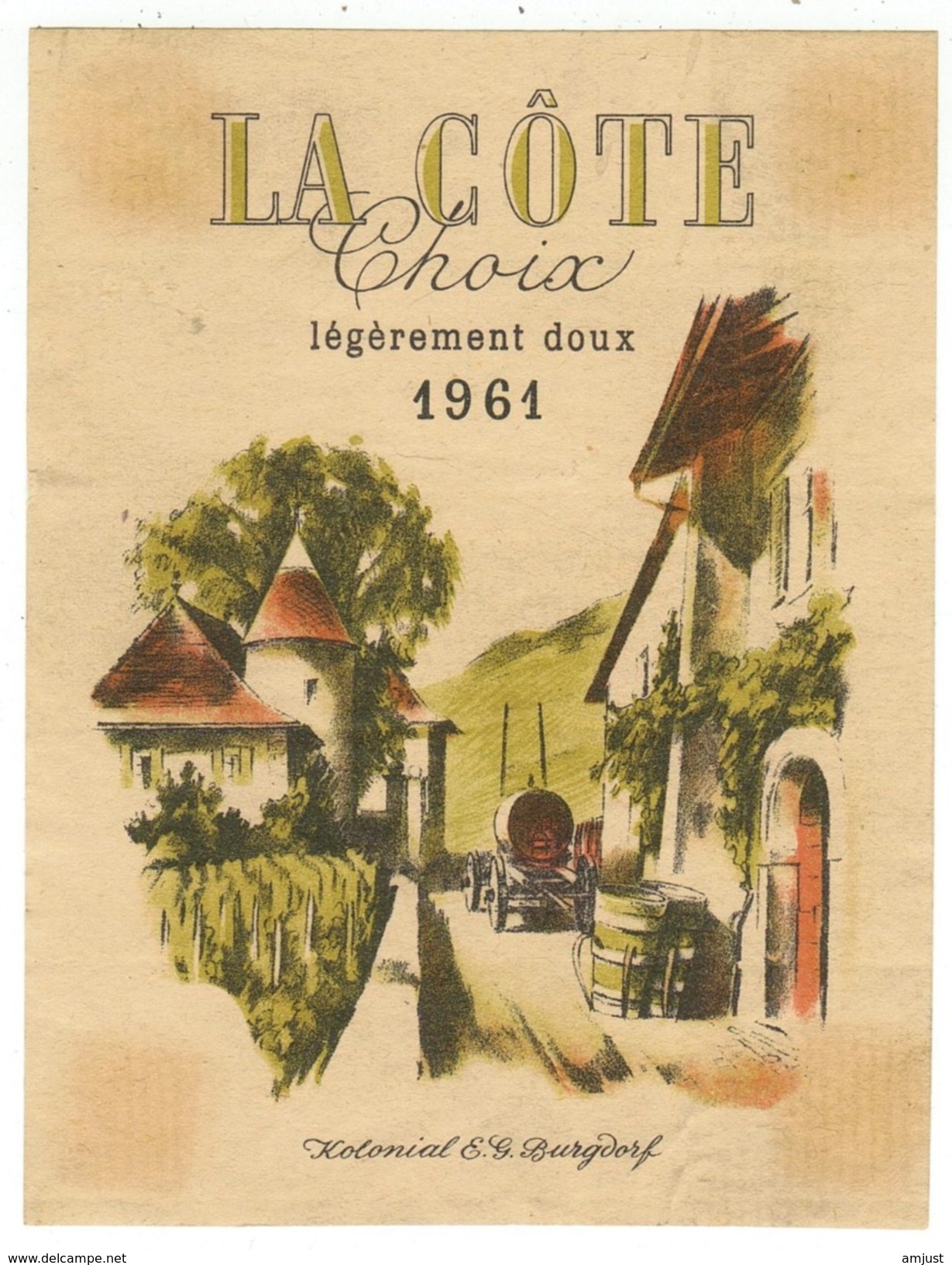 Rare // La Côte 1961, Kolonial E.G. Burgdorf  // Suisse - Autres & Non Classés