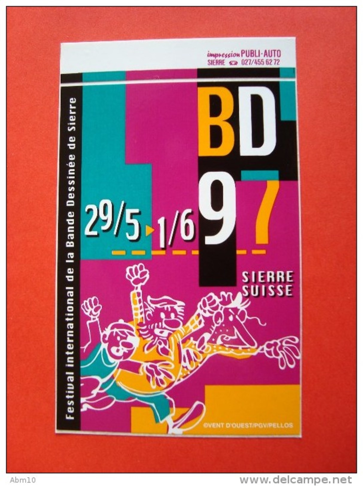 Festival International De La Bande Dessinée Sierre, Valais, Suisse, BD 97, 29 Mai- 1juin  1997 - Autocollants