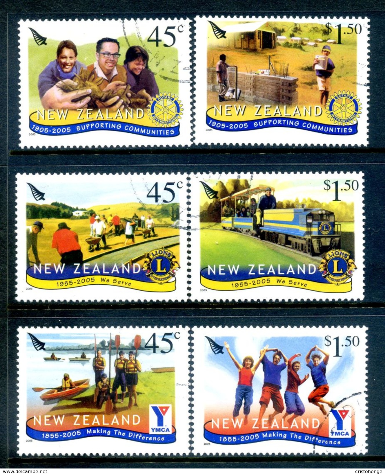 New Zealand 2005 Anniversaries Of Organisations Set Used (SG 2764-69) - Usados