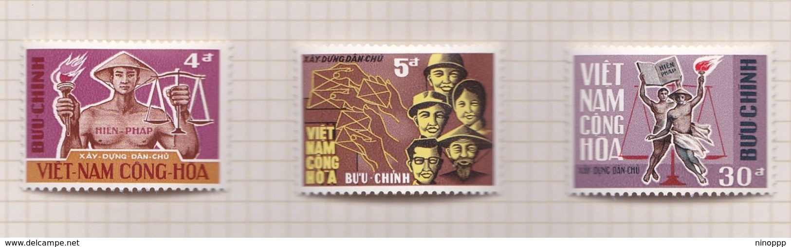 Vietnam South S297-299 1967 Democratic Elections, Mint Hinged - Vietnam