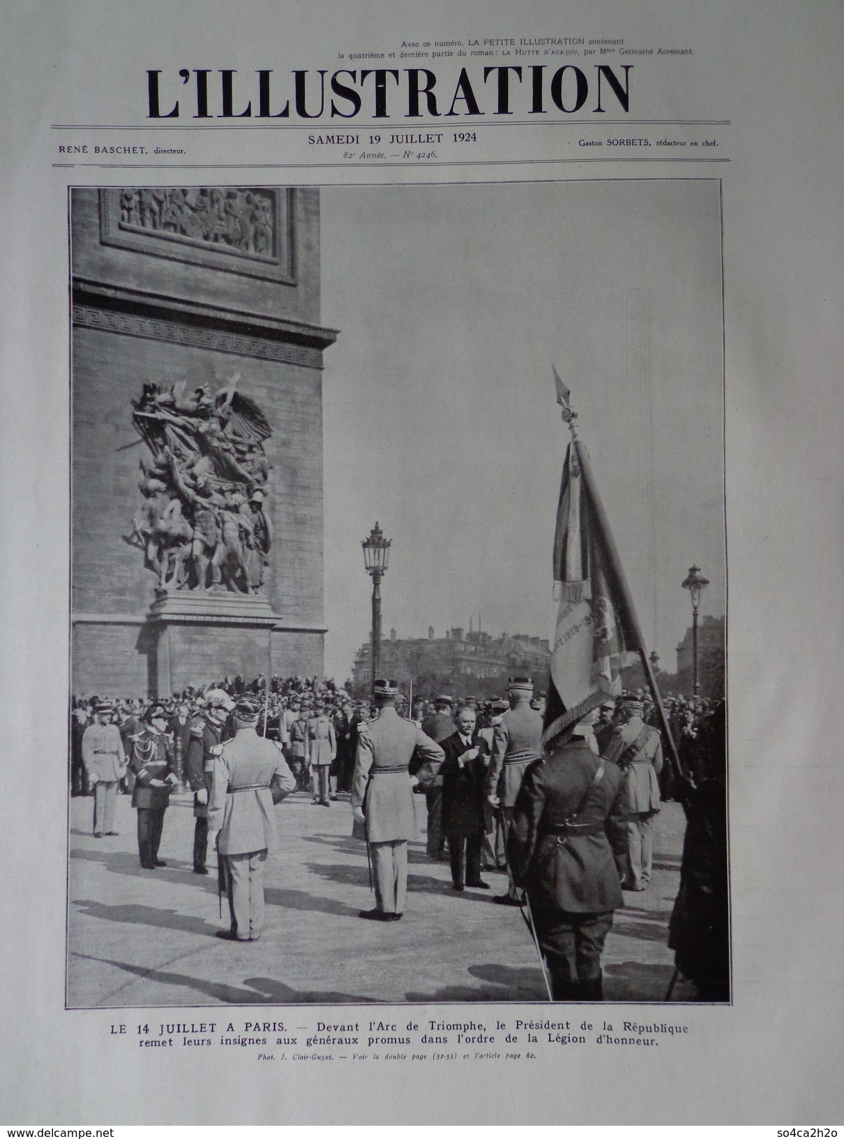 L´illustration N° 4246 19 Juillet 1924 Le Tournoi Olympique; Mahatma Gandhi; Enquête à Biribi; Foch; 14 Juillet à Paris - L'Illustration