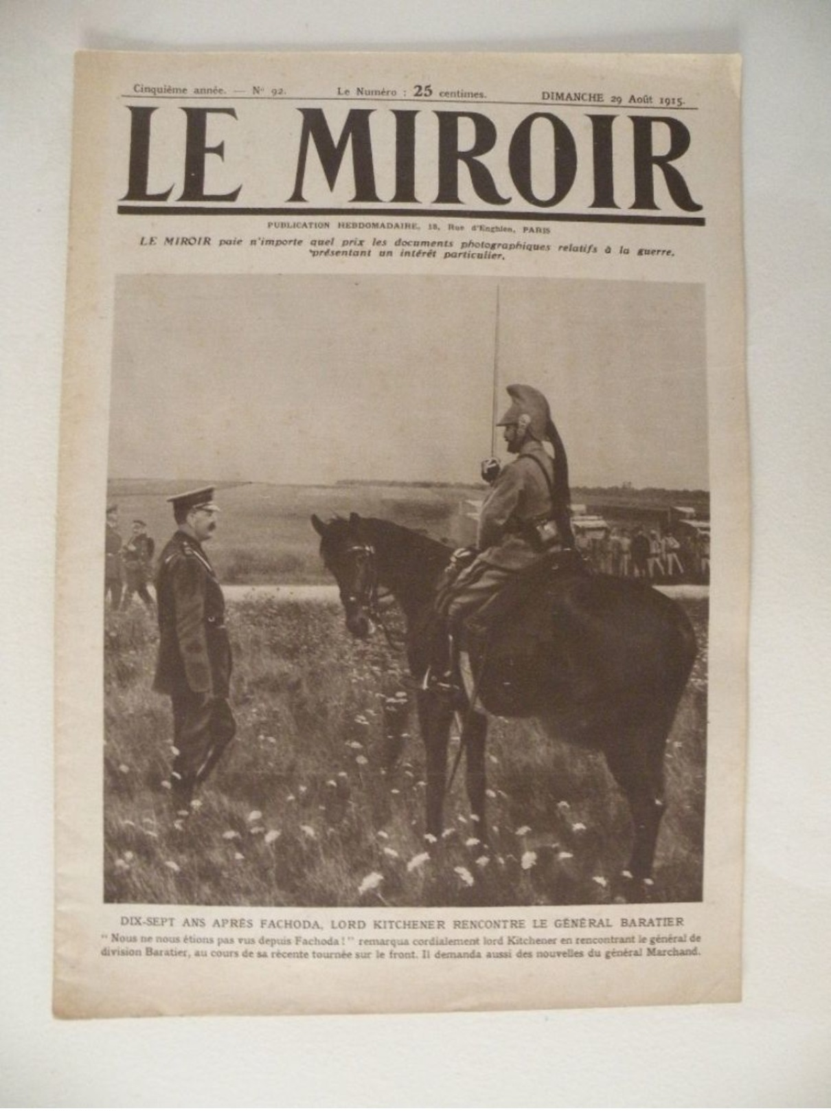 Le Miroir,la Guerre 1914/1918> Journal N°92 > 29/8/1915,Plateau De Notre Dame De Lorette,Église Louppy Le Château - L'Illustration