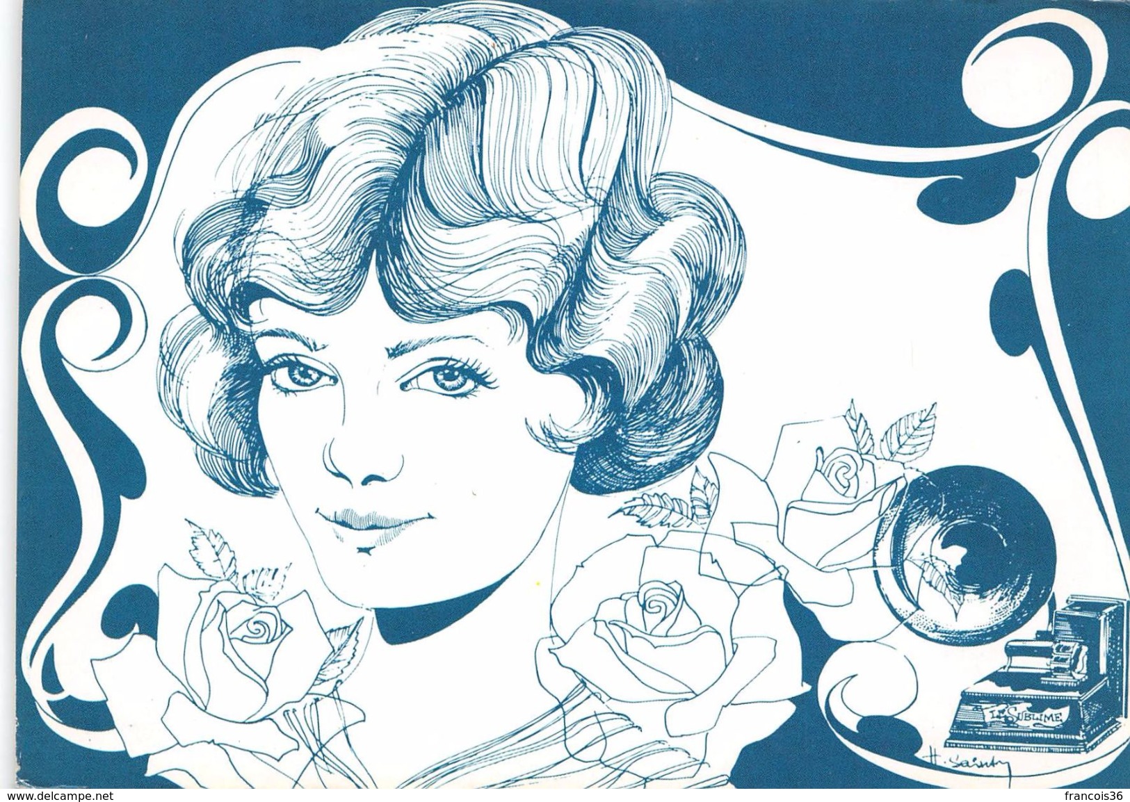 Lot de 14 cartes - Art Nouveau - romantisme beauté féminine - illustrations