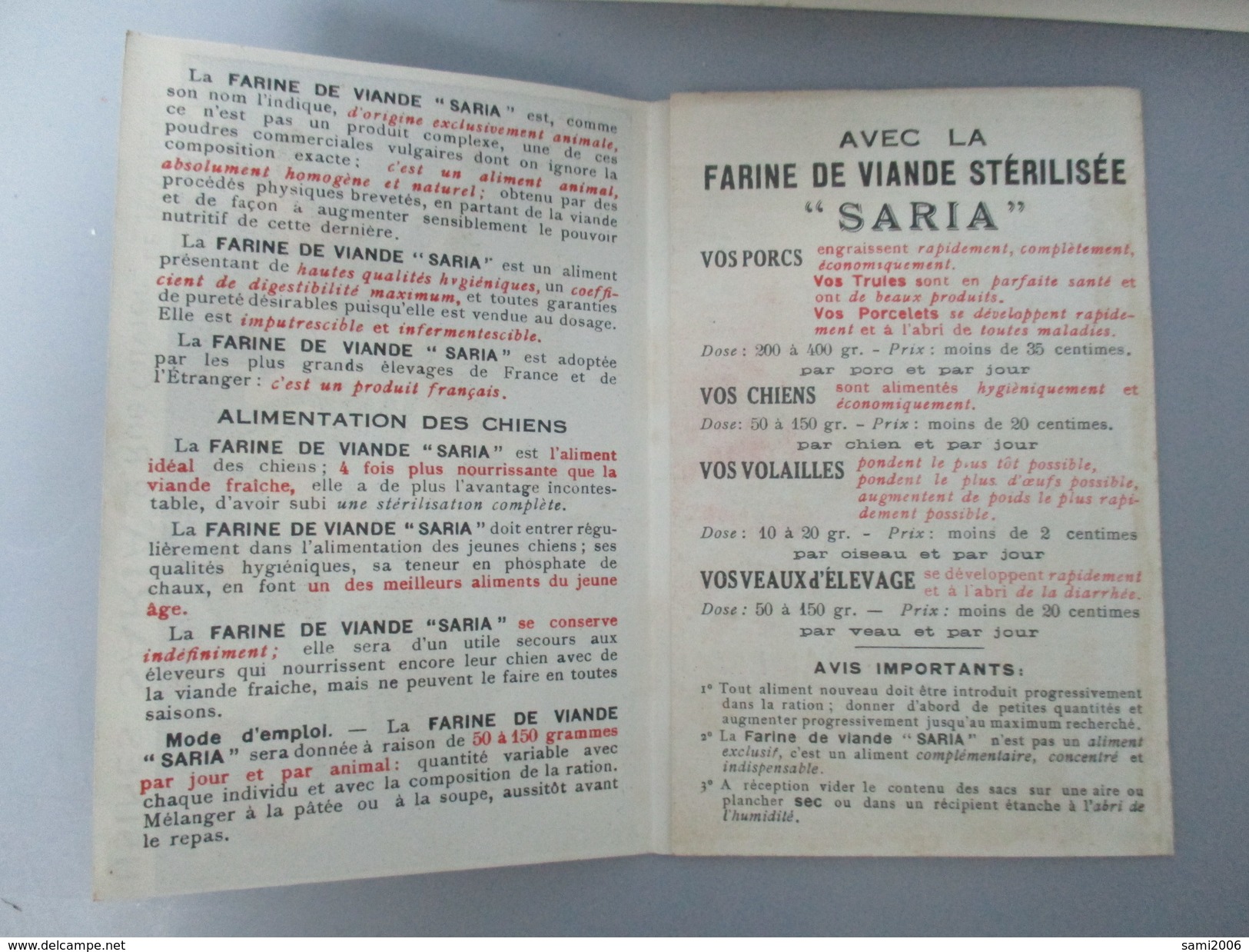 CPA PUBLICITE USINES "SARIA" FARINE DE VIANDE STERILISEE ANIMAUX 76 LE HAVRE - Publicité