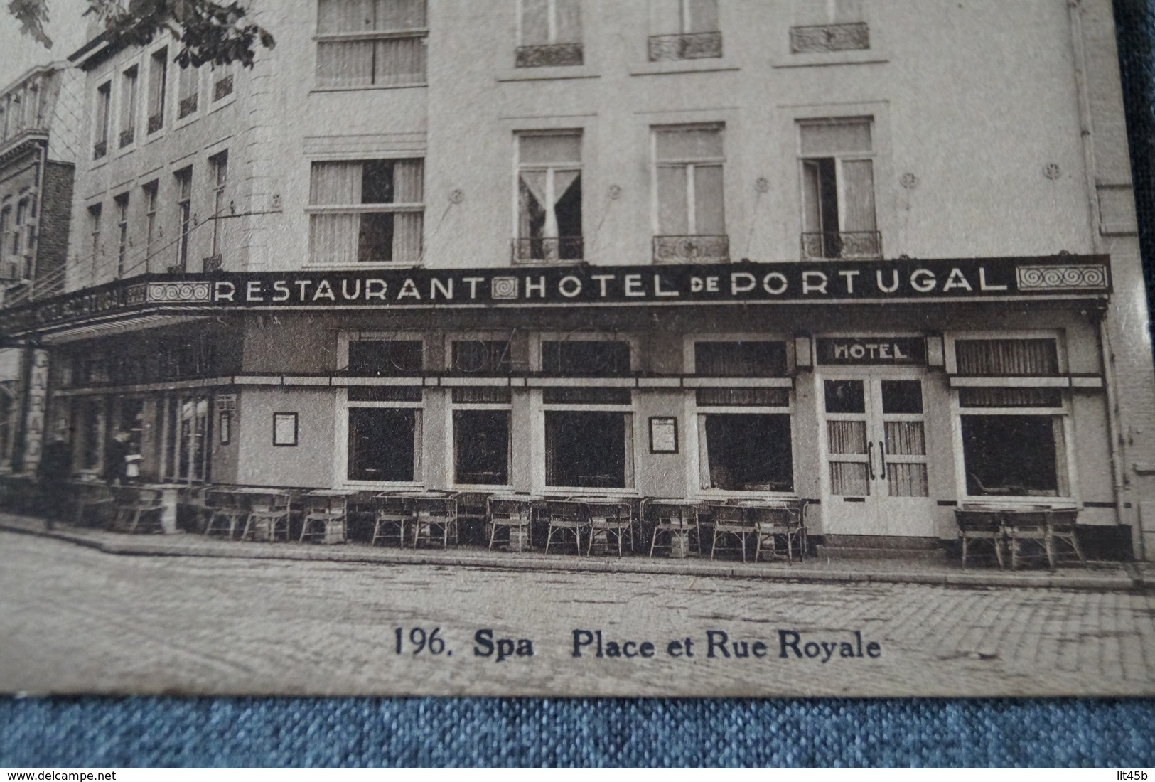 Spa,place Et Rue Royale,Restaurant Hotel Du Portugal 1934,RARE Ancienne Carte Pour Collection - Spa