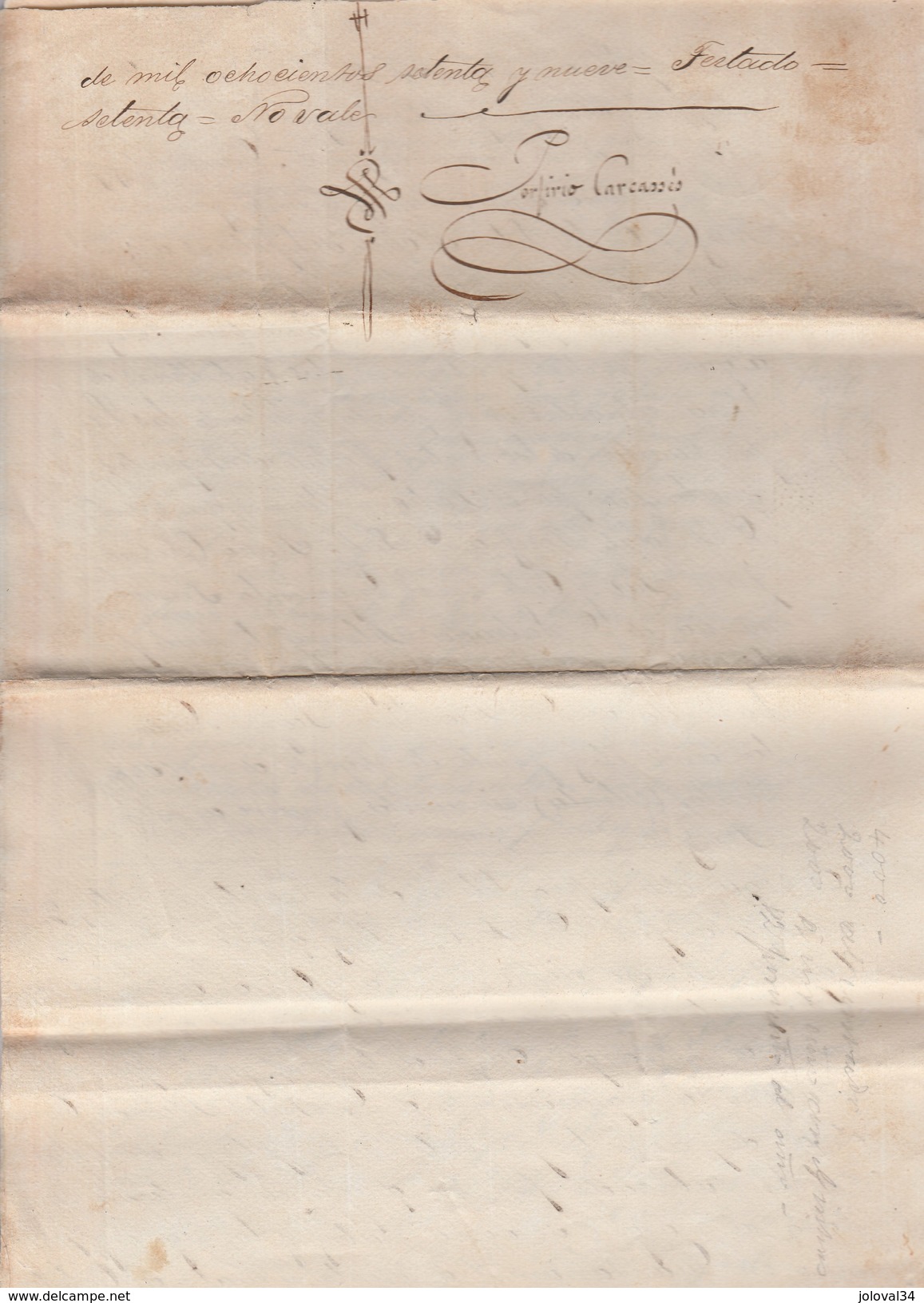 Manuscrit 4 Pages Santa Catalina De Guantanamo CUBA 4/10/1879 - Papier Timbré - Vente De Terre  - Signature - Historische Dokumente