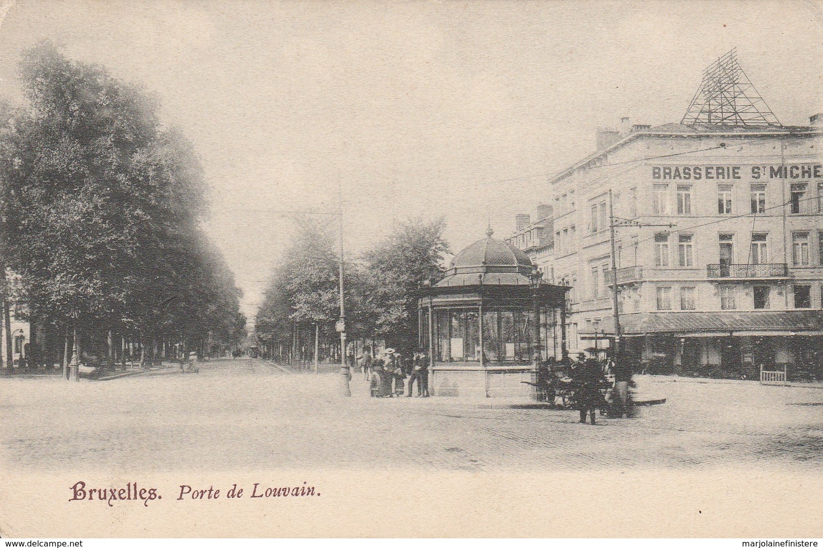 Bruxelles. - Porte De Louvain. Dos Simple. Brasserie St-Michel. Animation. Vers 1900 Ou Avant. - Lanen, Boulevards