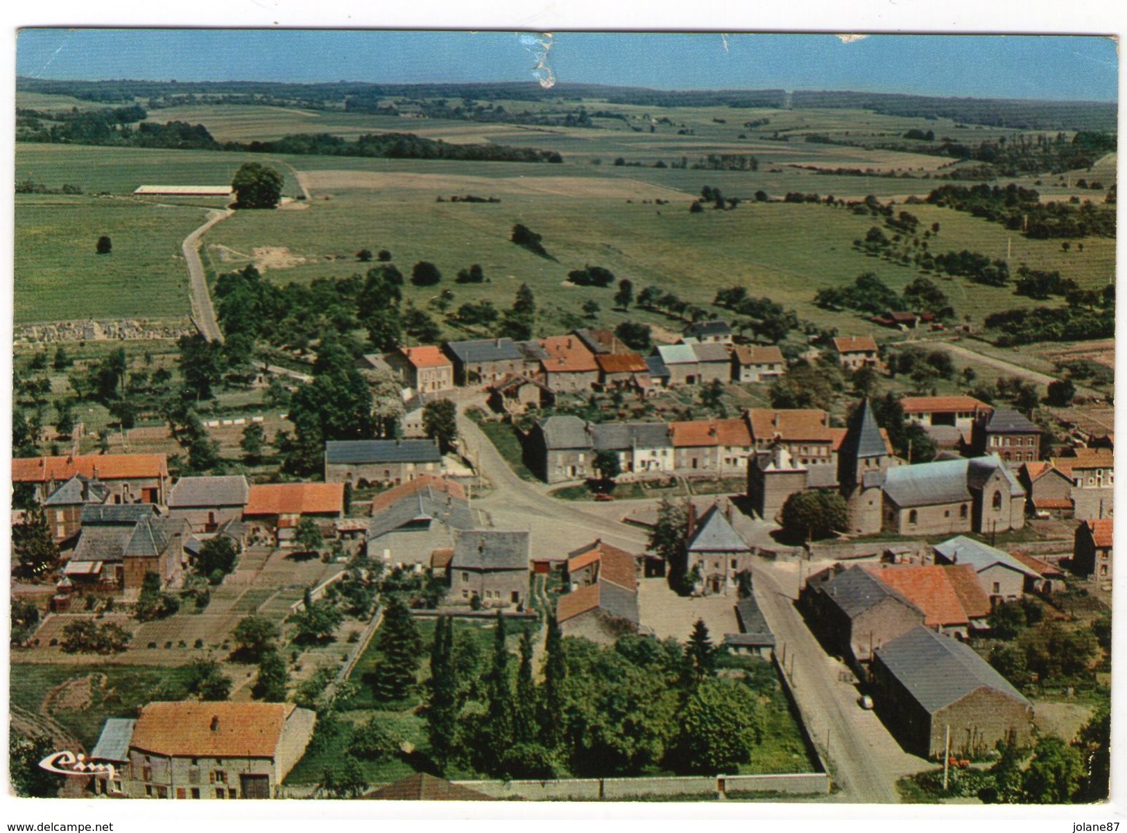 CPSM  08    TOURNES    1974     VUE AERIENNE CENTRE VILLAGE - Autres & Non Classés