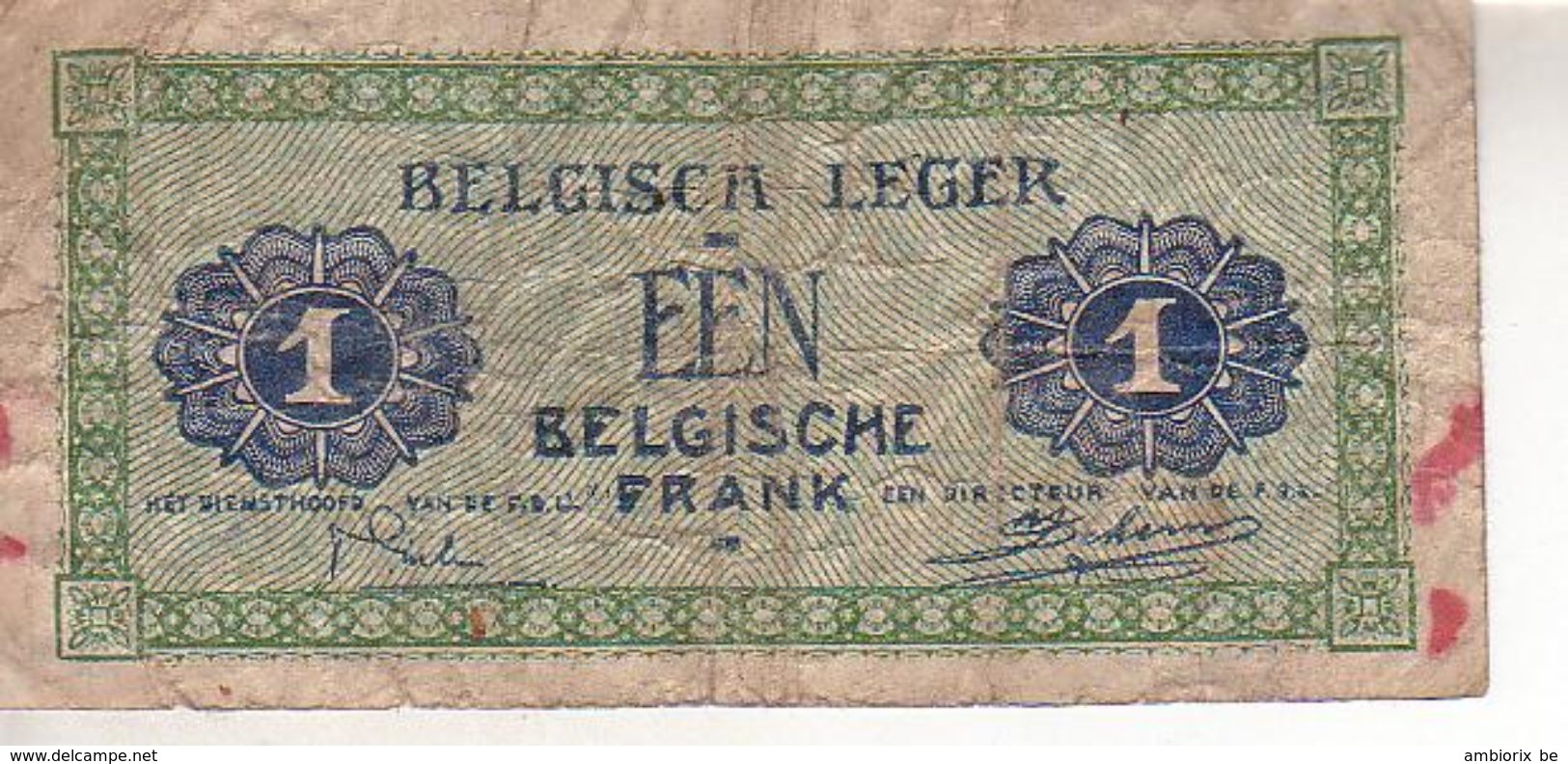 Billet De Un Franc Belge - Armée Belge - 01-08-46 - 1-2 Franchi