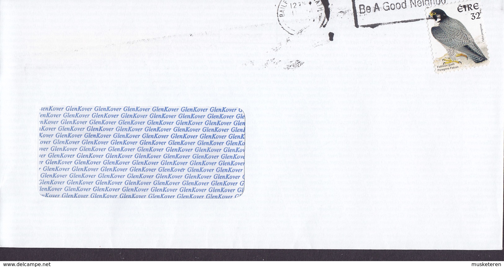 Ireland GLEN KOVER Slogan BAILE ATHA CLIATH 1997? Cover Brief Bird Vogel Oiseau Peregrine Falcon Stamp - Brieven En Documenten