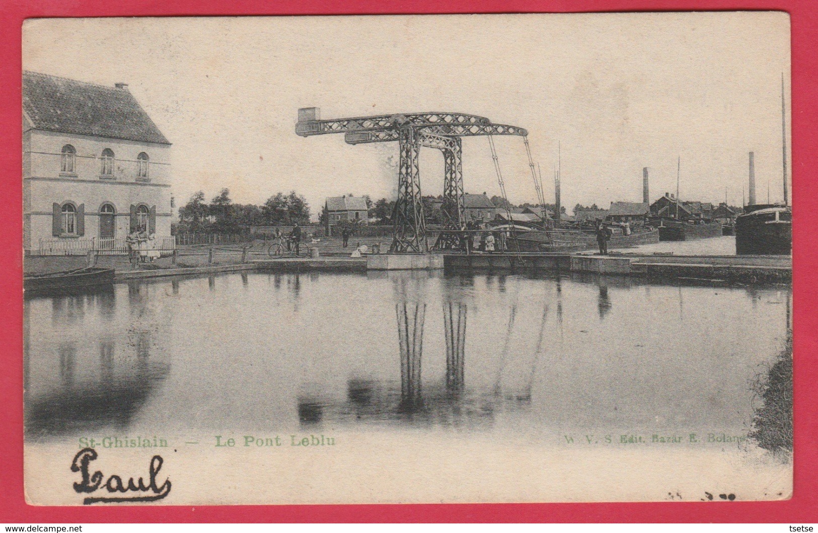 St-Ghislain - Le Pont Leblu ... Péniche ( Voir Verso ) - Saint-Ghislain