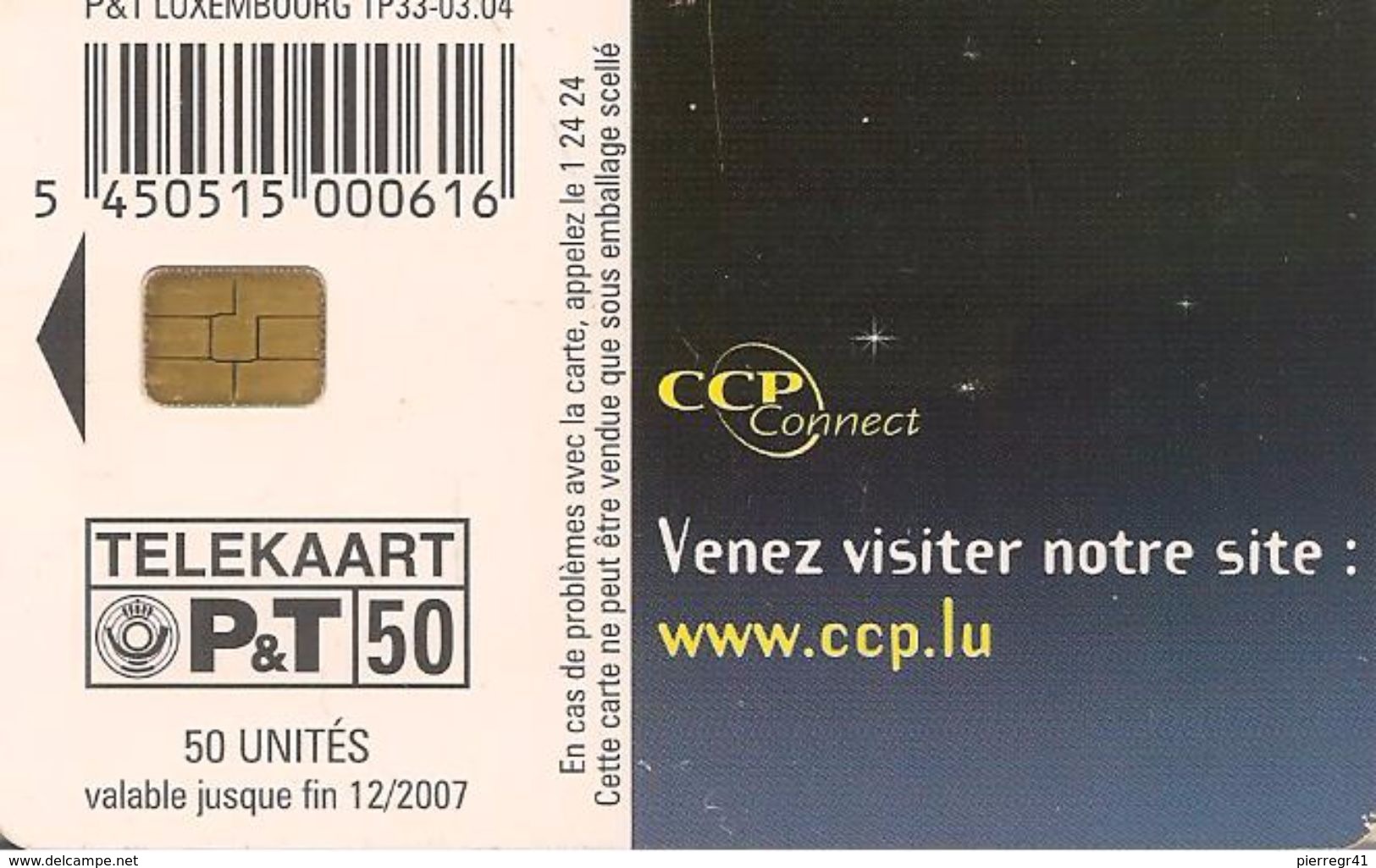 CARTE-PUCE-LUXEMBOURG-50U-OR5-03/2004-CCP CONNECT-TBE - Luxembourg