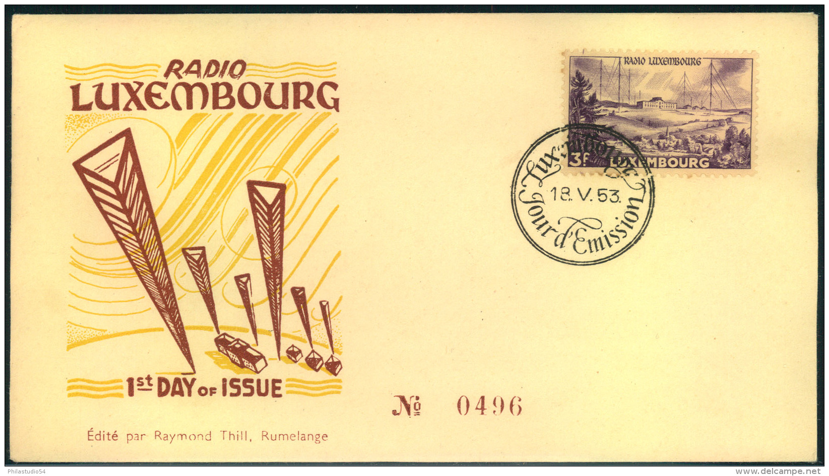 1953, 3 Fr. RADIO LUXEMBURG Fdc - Sonstige & Ohne Zuordnung