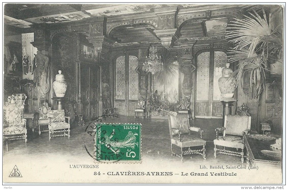 15 - AYRENS -  Château Clavières-Ayrens - Le Grand Vestibule - Autres & Non Classés