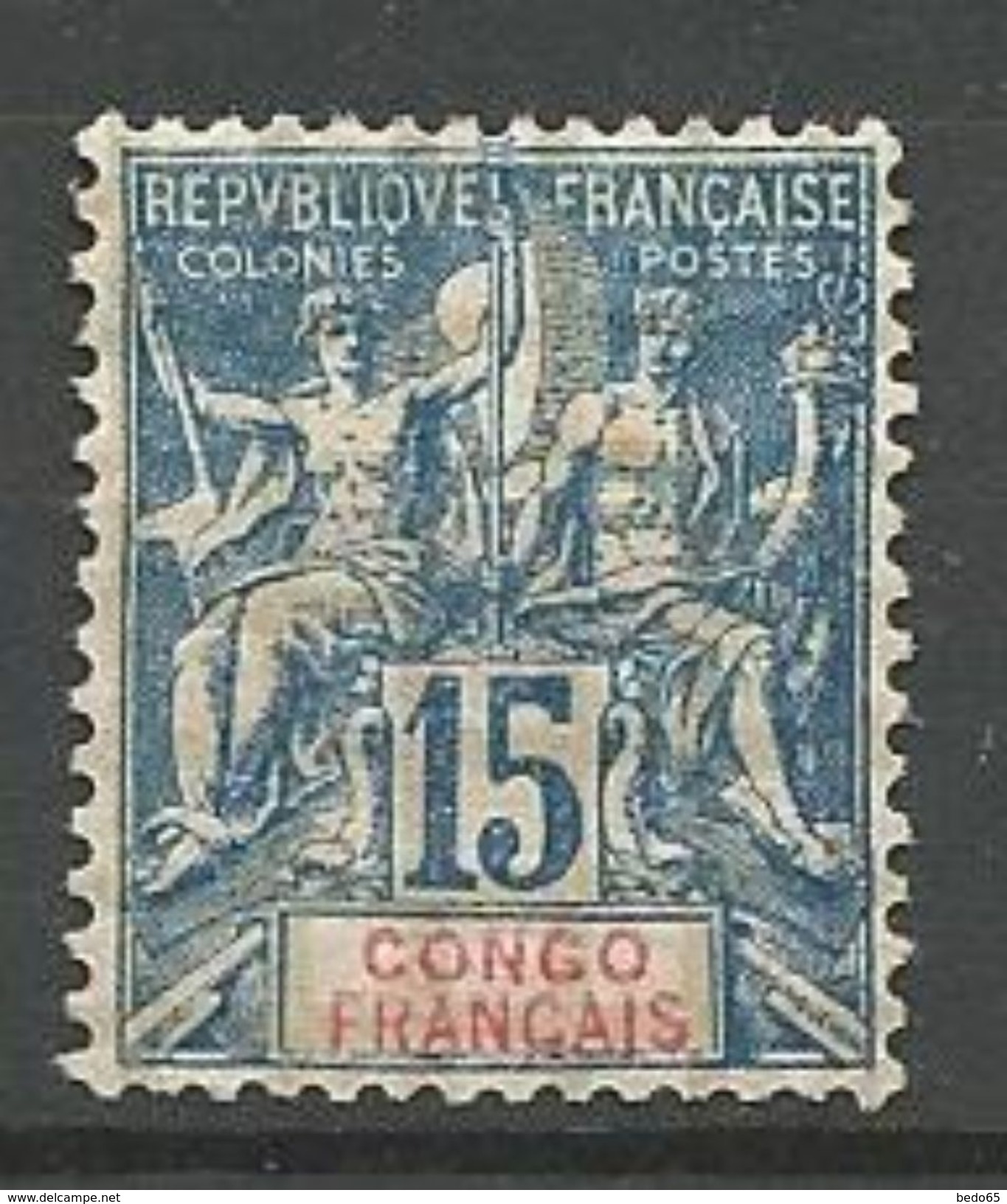 CONGO  N°  17  NEUF*   CHARNIERE AMINCI /  MH / - Unused Stamps