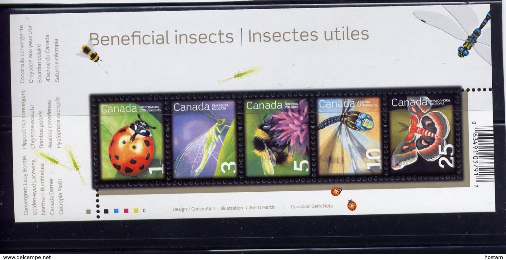 CANADA , 2007, #2238a,  BENEFICIALS INSECTS  SS, Mnh - Hojas Bloque