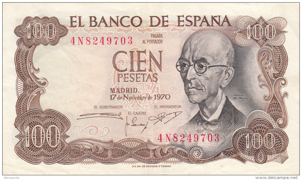 BILLETE ESPAÑA - 100 PESETAS 1970 - 100 Pesetas