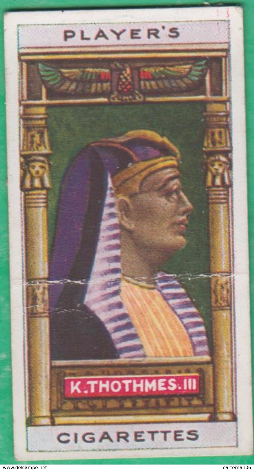 Chromo John Player & Sons, Player's Cigarettes, Egyptian Kings & Queens And Classical Deities - K. Thothmes. III N°12 - Player's