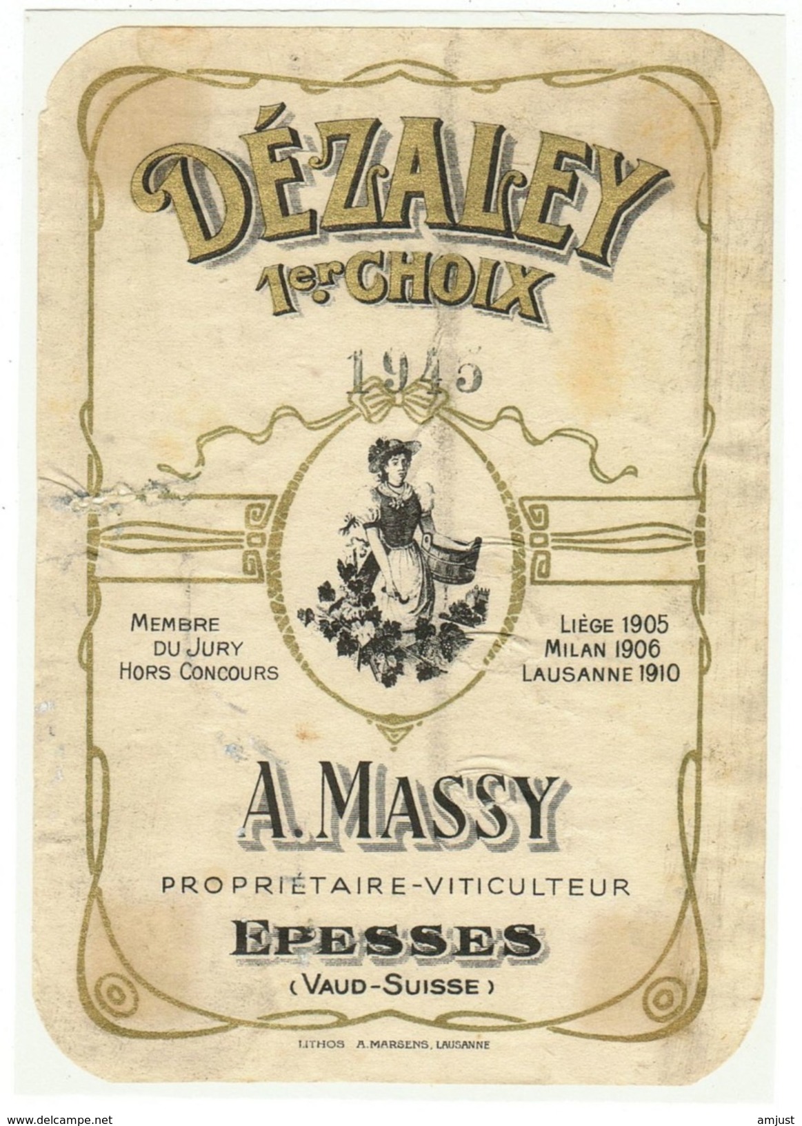 Rare // Dézaley 1er Choix, A.Massy, Epesses, Vaud // Suisse - Autres & Non Classés