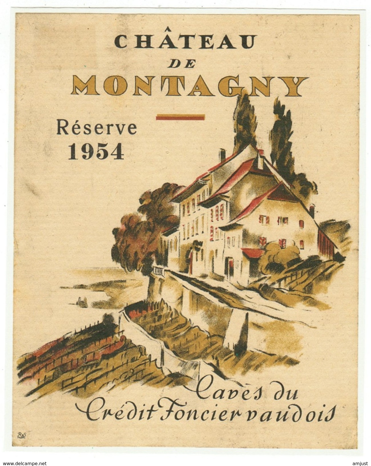 Rare // Château De Montagny, Réserve 1954,Cave Du Crédit Foncier Vaudois, Vaud // Suisse - Autres & Non Classés