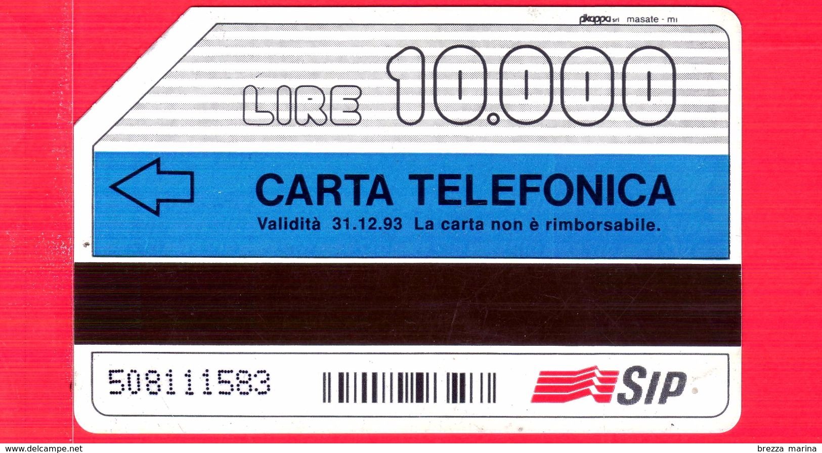 ITALIA - Scheda Telefonica - Usata - SIP - Carta Infinita Tipo B - Golden 121 B - C&C 1214 A - 10.000 - 31.12.93 - Pik - Pubbliche Ordinarie