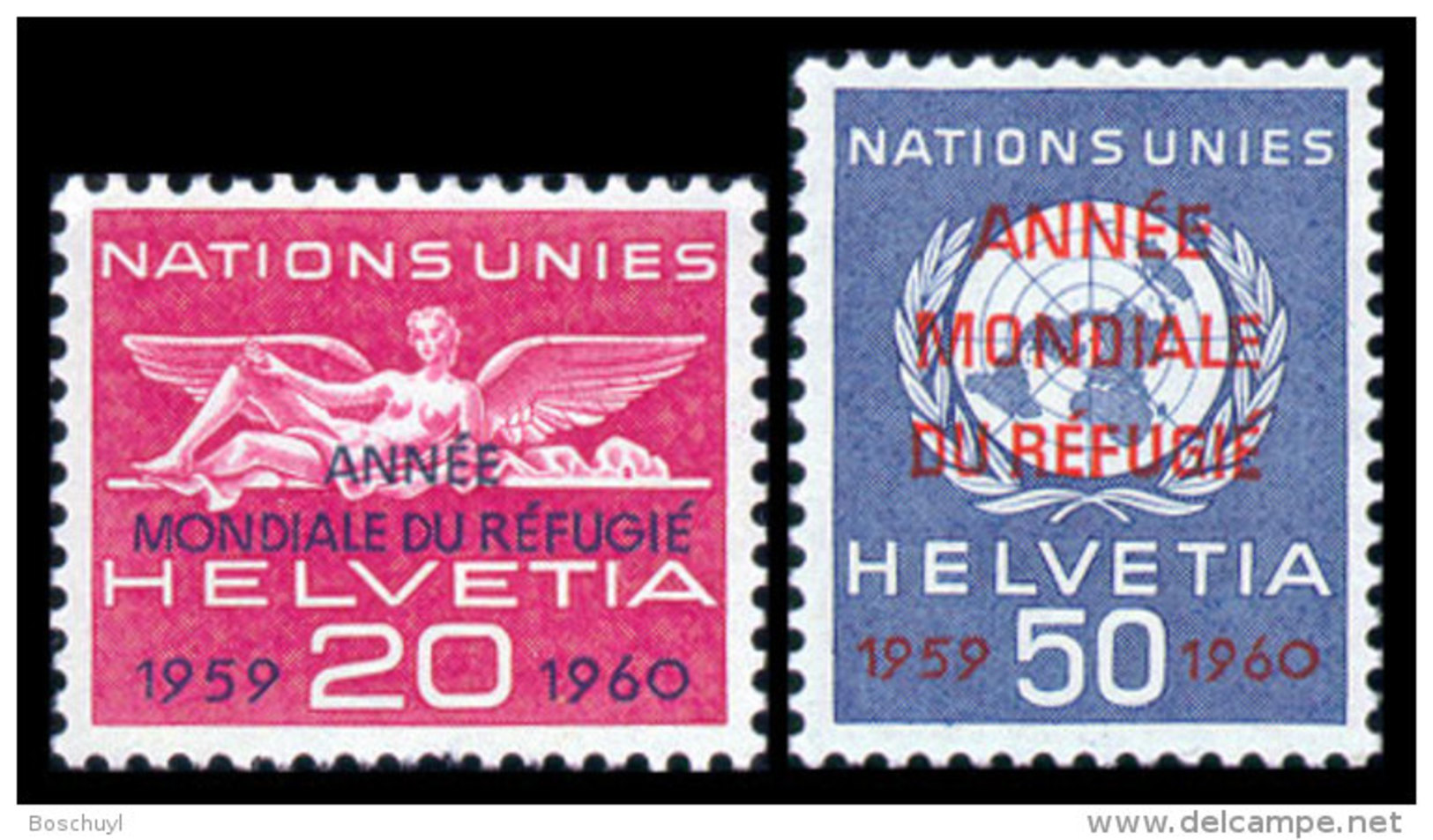 Switzerland, United Nations European Office, Suisse, ONU Office Européen, 1960, World Refugee Year, MNH, Michel 31-32 - Officials