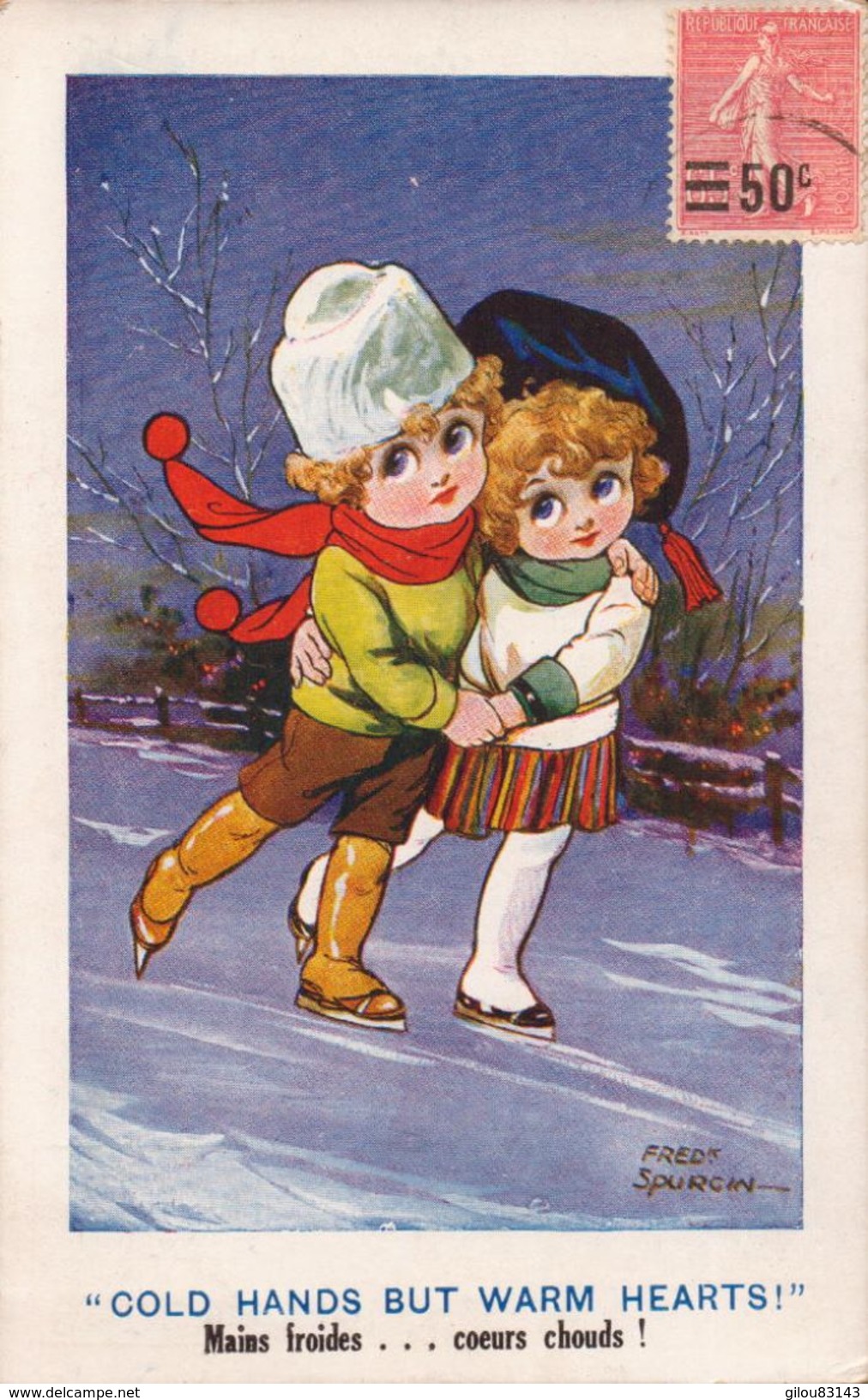 Illustrateur, Spurgin Fred, Mains Froides....coeurs Chouds, Patins, Patinoire   (bon Etat) - Spurgin, Fred