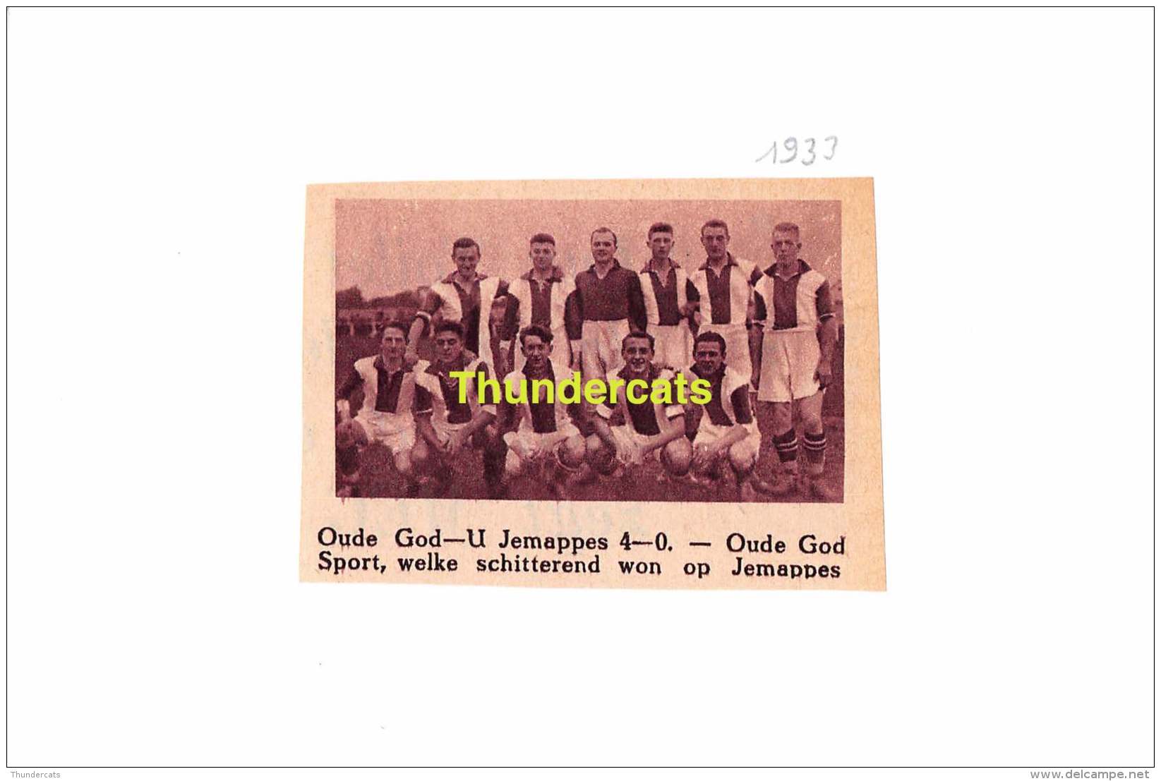 VOETBAL FOOTBALL OUDE GOD MORTSEL U JEMAPPES 1933 ** KNIPSEL ** COUPURE ** CLIPPING - Mortsel
